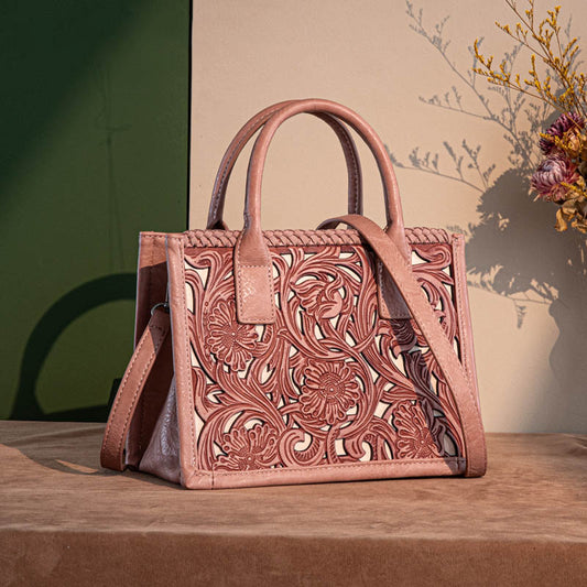 Trinity Ranch Tooled Tote Carry Bag Small