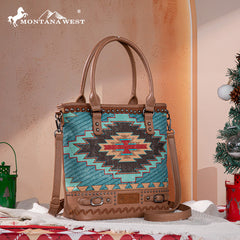 Montana West Aztec Embroidered Concealed Carry Tote Bag