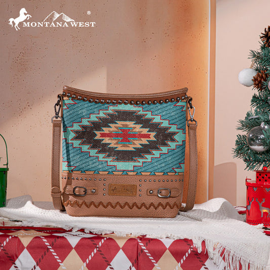 Montana West Aztec Embroidered Concealed Crossbody Bag