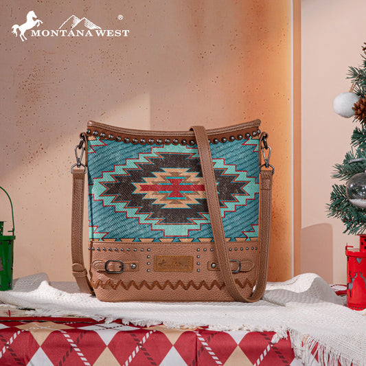 Montana West Aztec Embroidered Concealed Crossbody Bag