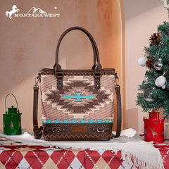 Montana West Aztec Embroidered Concealed Carry Tote Bag