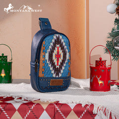 Montana West Aztec Embroidered Sling Bag