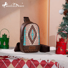 Montana West Aztec Embroidered Sling Bag