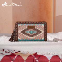 Montana West Aztec Embroidered Wallet