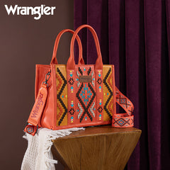 Wrangler Aztec Embroidered Whipstitch Tote Bag Set