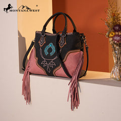 MONTANA WEST FRINGE CONCHO WESTERN PURSE SET