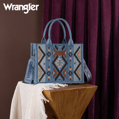 Wrangler Aztec Embroidered Whipstitch Tote Bag Set