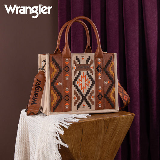 Wrangler Aztec Embroidered Whipstitch Tote Bag Set