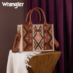 Wrangler Aztec Embroidered Whipstitch Tote Bag Set