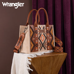 Wrangler Aztec Embroidered Whipstitch Tote Bag Set