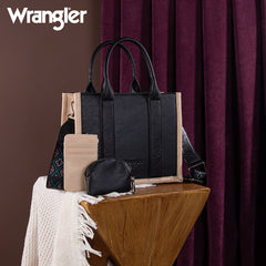 Wrangler Aztec Embroidered Whipstitch Tote Bag Set