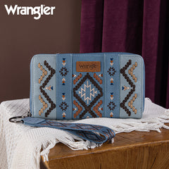 Wrangler Aztec Embroidered Whipstitch Wristlet