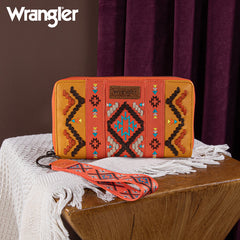 Wrangler Aztec Embroidered Whipstitch Wristlet