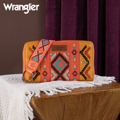 Wrangler Aztec Embroidered Whipstitch Wristlet