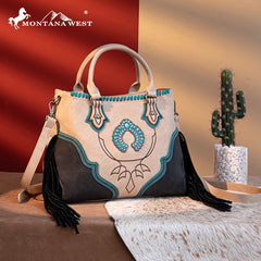 MONTANA WEST FRINGE CONCHO WESTERN PURSE SET