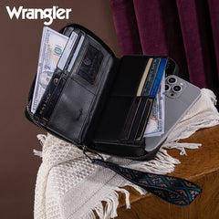 Wrangler Aztec Embroidered Whipstitch Wristlet