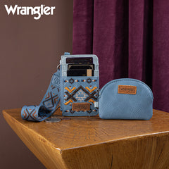 Wrangler Aztec Embroidered Whipstitch Tote Bag Set