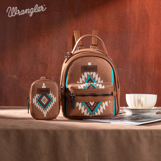 Wrangler Southwestern Knitted Mini Backpack With Coin Pouch