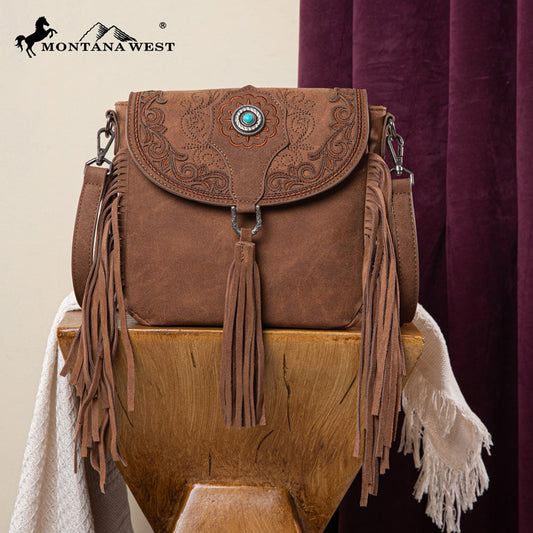 Montana West Flap Fringe Crossbody Purse