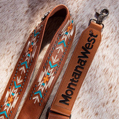 Montana West Western Guitar Style Aztec Crossbody Strap -Brown