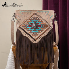 Montana West Aztec Fringe Concealed Carry Crossbody Purse