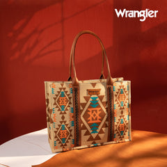 Wrangler Aztec Southwestern Pattern Dual Sided Print Canvas Tote/Crossbody Bag Collection - Cowgirl Wear