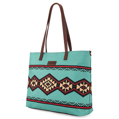 WG53-8112 Wrangler Southwestern Dual Sided Print Canvas Tote Bag