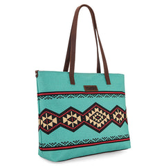 WG53-8112 Wrangler Southwestern Dual Sided Print Canvas Tote Bag