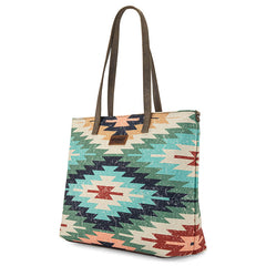 WG53-8112 Wrangler Southwestern Dual Sided Print Canvas Tote Bag