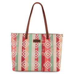 WG53-8112 Wrangler Southwestern Dual Sided Print Canvas Tote Bag