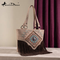 Montana West Aztec Fringe Concealed Carry Tote Bag