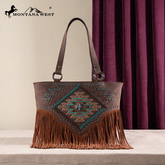 Montana West Aztec Fringe Concealed Carry Handbag Set