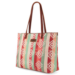 WG53-8112 Wrangler Southwestern Dual Sided Print Canvas Tote Bag