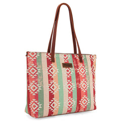 WG53-8112 Wrangler Southwestern Dual Sided Print Canvas Tote Bag