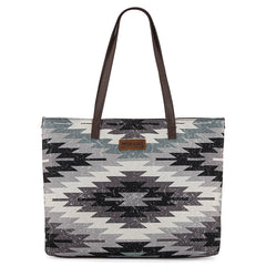 WG53-8112 Wrangler Southwestern Dual Sided Print Canvas Tote Bag