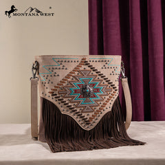 Montana West Aztec Fringe Concealed Carry Crossbody Purse