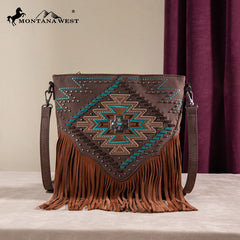 Montana West Aztec Fringe Concealed Carry Crossbody Purse