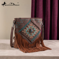 Montana West Aztec Fringe Concealed Carry Crossbody Purse