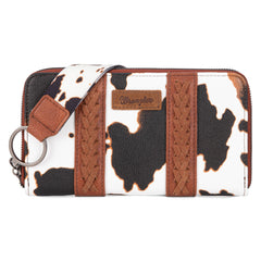 WG133-W006  Wrangler Cow Print Wallet  -Brown