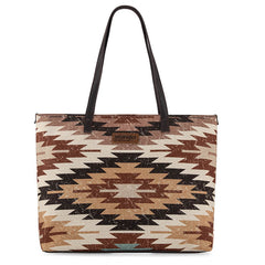 WG53-8112 Wrangler Southwestern Dual Sided Print Canvas Tote Bag