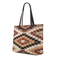 WG53-8112 Wrangler Southwestern Dual Sided Print Canvas Tote Bag