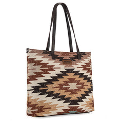 WG53-8112 Wrangler Southwestern Dual Sided Print Canvas Tote Bag