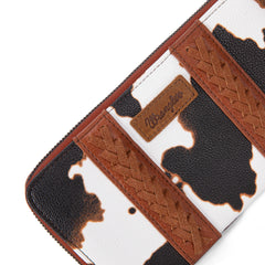 WG133-W006  Wrangler Cow Print Wallet  -Brown