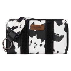 WG133-W006  Wrangler Cow Print Wallet  -Black