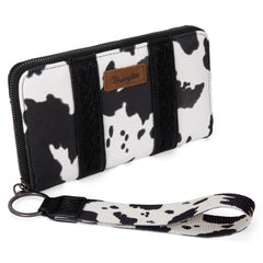 WG133-W006  Wrangler Cow Print Wallet  -Black