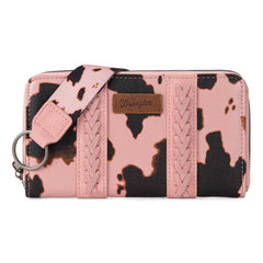 WG133-W006  Wrangler Cow Print Wallet  -Pink