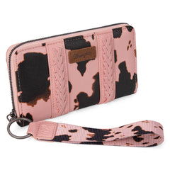 WG133-W006  Wrangler Cow Print Wallet  -Pink