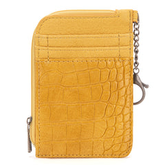 Wrangler Croc Print Mini Zip Card Case - Mustard