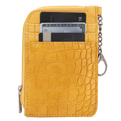 Wrangler Croc Print Mini Zip Card Case - Mustard