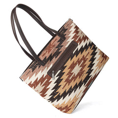 WG53-8112 Wrangler Southwestern Dual Sided Print Canvas Tote Bag